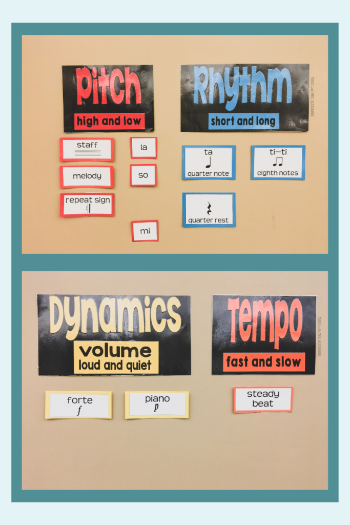 Functional decor for the elementary music room