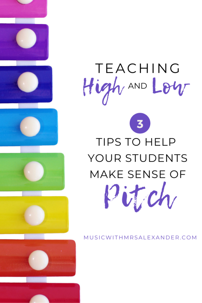 teaching high and low in elementary music